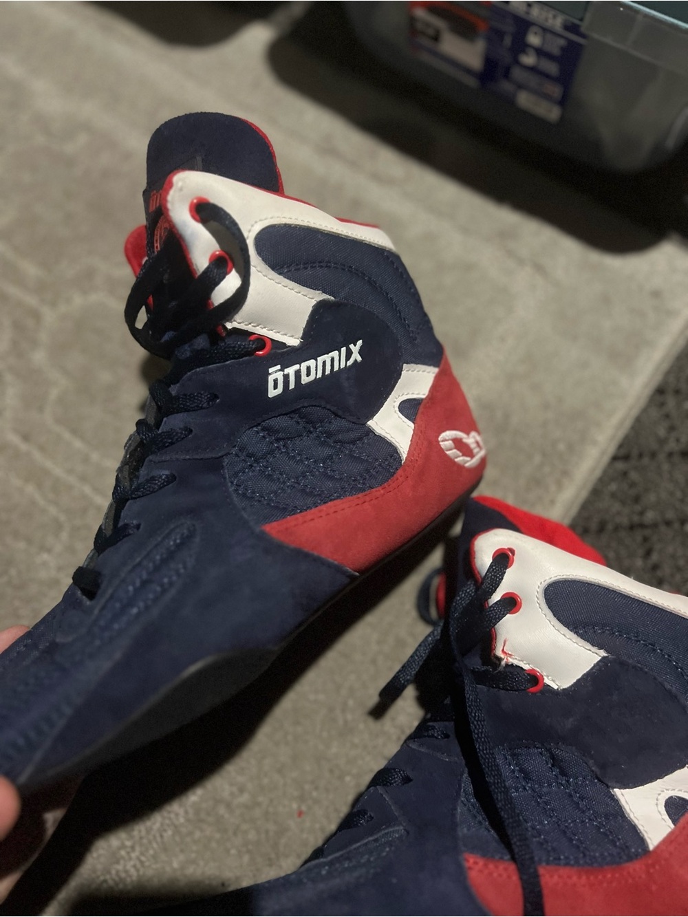 Men’s Navy Red White High-Top Training Shoes